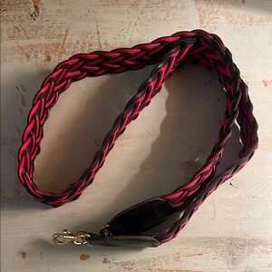 Clare V Braided Red and Navy Blue Strap